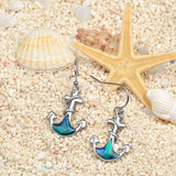 Lauren-Spencer Ocean Water Abalone Anchor Earrings