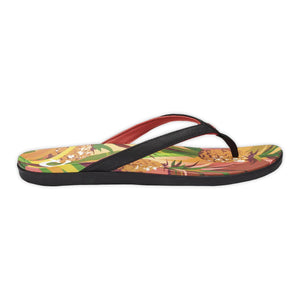 OluKai "Ho'opio" Women's Sandal- Black & Pineapple Print side view