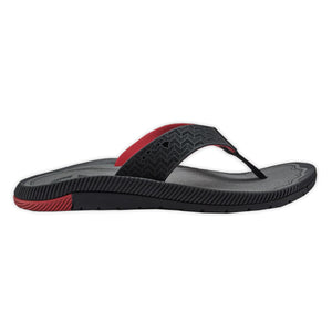 Pair of Olukai Awiki Men's Beach Sandals- Black 