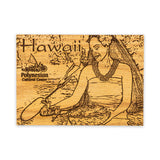 Laser-etched "Hawaiian Couple" Wooden Post Card- 5" x 7"