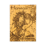  Hawaii Hula Wooden Post Card- 5" x 7" 