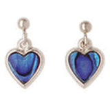 Ariki Paua Shell & Palladium Heart Dangle Earrings