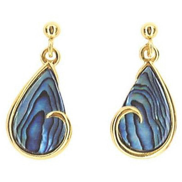 Ariki 22K Gold Teardrop Swirl Dangle Earrings