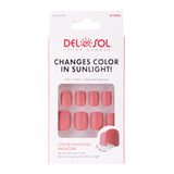 Del Sol "Rouge Goddess" Color-changing Manicure Nails- Pink to Deep Pink