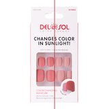 Del Sol "Rouge Goddess" Color-changing Manicure Nails- Pink to Deep Pink