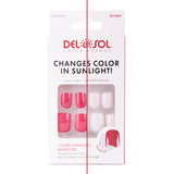 Del Sol "Snow White Red" Color-changing Manicure Nails- White to Red