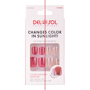 Del Sol "Mist and Shine" Manicure Nails- Rose Pink to Ruby Red