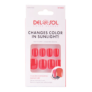 Del Sol "Flaunt It" Color-Changing Manicure Nails- Pink to Red