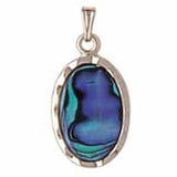 Ariki Paua & Palladium Scalloped Oval Pendant