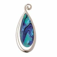 Ariki Paua & Palladium Oval Twist Pendant