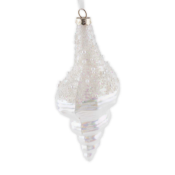 Pearl-Shimmer-Whelk-Shell-Glass-Christmas-Ornament