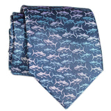 Pineapple Palaka "Blue Ahi" Modern Silk Necktie 