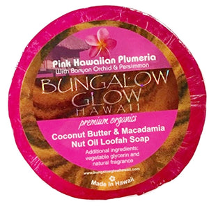 Bungalow Glow "Pink Hawaiian Plumeria" Loofah Soap