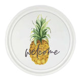 Painted Pine "Welcome" Pineapple Wall Art- 17" Diameter