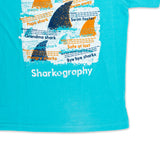 “Polynesian Cultural Center Sharkography” Blue Youth T-shirt - The Hawaii Store