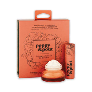 Poppy & Pout Pomegranate Peach Duo Lip Care Gift Set 