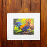 "Rooster" Matted Print by Antoinette Powell- 11" x 14"