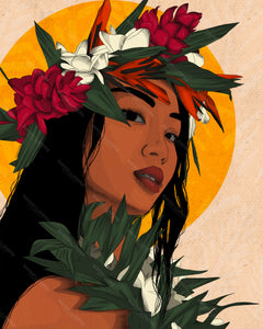 "Pualani Crown" Art Print by Mayan Llanera- 8"x10"