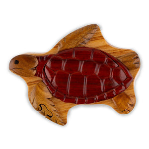 Sea Turtle Intarsia Wooden Puzzle Box