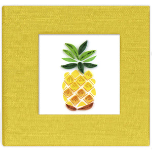 Quilled Pineapple Linen Sticky Note Pad Cover