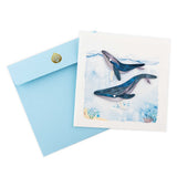 Quillingcard Quilled "Humpback Whales" Greeting Card