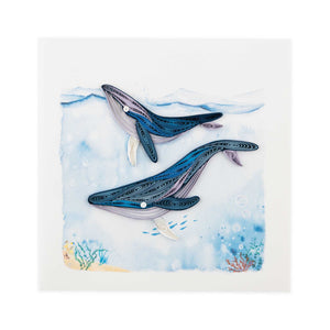 Quillingcard Quilled "Humpback Whales" Greeting Card