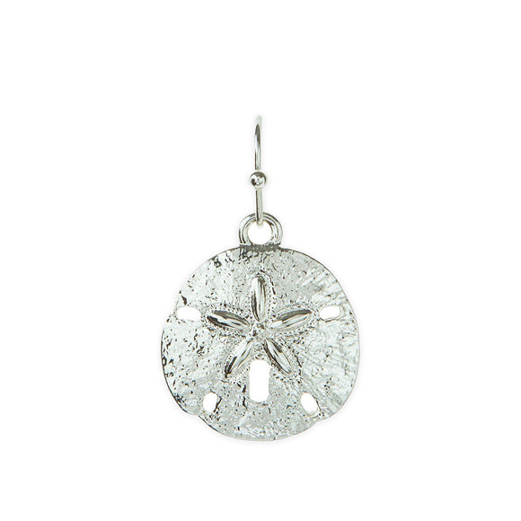 Rain-Shiny-Silver-Textured-Sand-Dollar-Cut-Out-Post-Dangle-Earrings