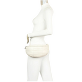 Mannequin wearing Ampere Creations "Riley's" White Puffer Bum Fanny Bag