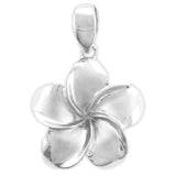 Large Sterling Silver Plumeria Pendant 