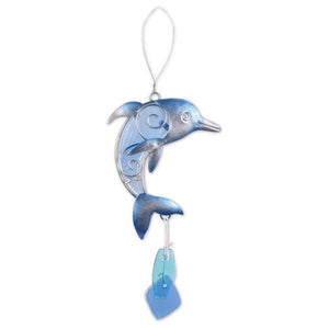 Sunset Vista Metal Dolphin Ornament