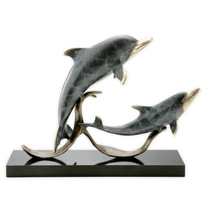 Sailors-Delight-Double-Dolphins-Hand-painted-Brass-Sculpture