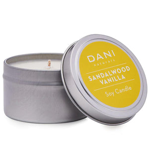 Dani Naturals "Sandalwood Vanilla" Scented Soy Candle Tin- 6oz