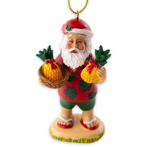 "Santa's Bounty" Hand-painted Hawaiian Christmas Ornament