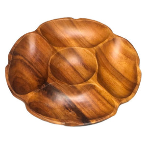 Satin Flower Acacia Wood Serving Tray