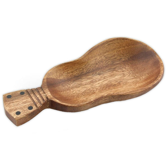 Satin Finished Acacia Wood Ukulele-shaped Dish