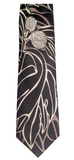 Pineapple Palaka Ulu Black Hawaiian Designer Tie