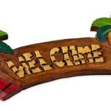 Hand-Painted "Welcome" Palm Trees Wall Art Sign- 12''