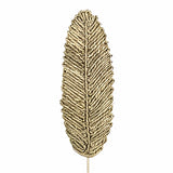 Woven Straw Long-stem Decorative Single Palm Leaf Closeup