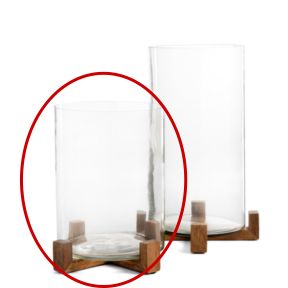 Hurricane Glass with Wood Base- 8