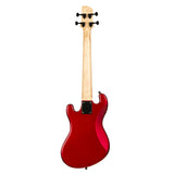 Kala Solid Body 4-string Fretted UBASS® - Red, back view