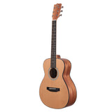 Kala Solid Mahogany Orchestra Mini Guitar with Cedar Top- Side Angle