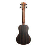 Kala Solid Spruce Top Striped Ebony Concert Ukulele- Back View