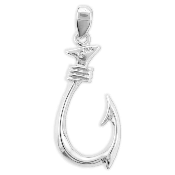 Sterling Silver Hawaiian Fish Hook Pendant 