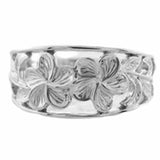 Sterling Silver Plumeria Scroll Ring