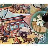 1000-piece Puzzle- "Van Life" by Tanja Burmeister with a plate of snacks