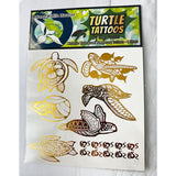 Gold Metallic Turtle Temporary Tattoos 