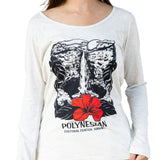 Polynesian Cultural Center "Hibiscus Falls" Tee Shirt- Oatmeal Heather