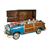 The "Woody" Upcycled Metal Beverage Cooler- Blue