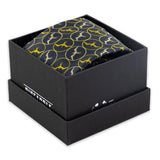 Pineapple Palaka "Iwa" Neck Tie- Black & Gold in box