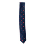 Pineapple Palaka "Pineapple Line" Slim Neck Tie- Blue with  Red Pineapples